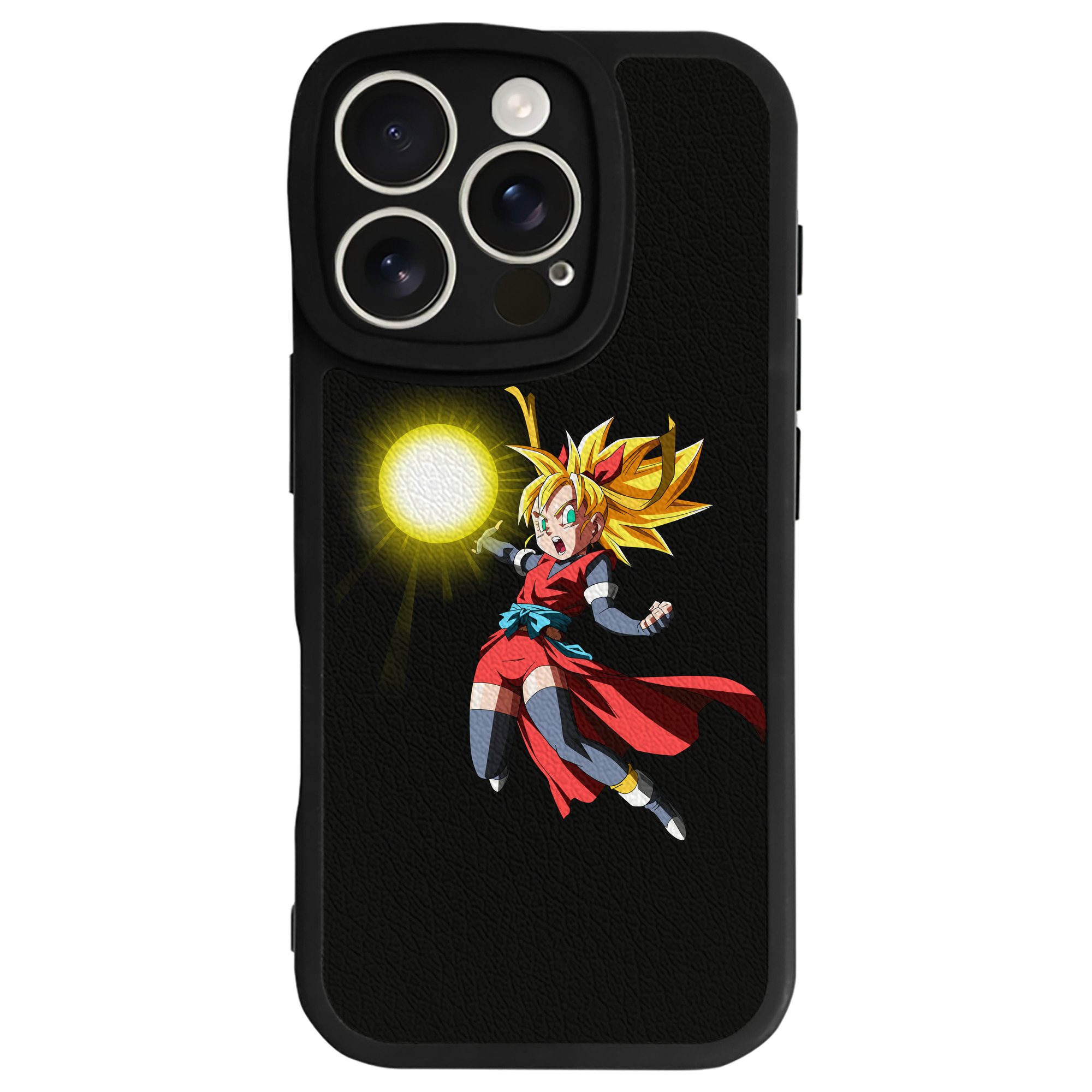 （画像用） ドラゴンボール カリフラ DRAGON BALL Caulifla 【iPhone 16シリーズ対応】シリコンスマホケース（レザー調） 材質：シリコン